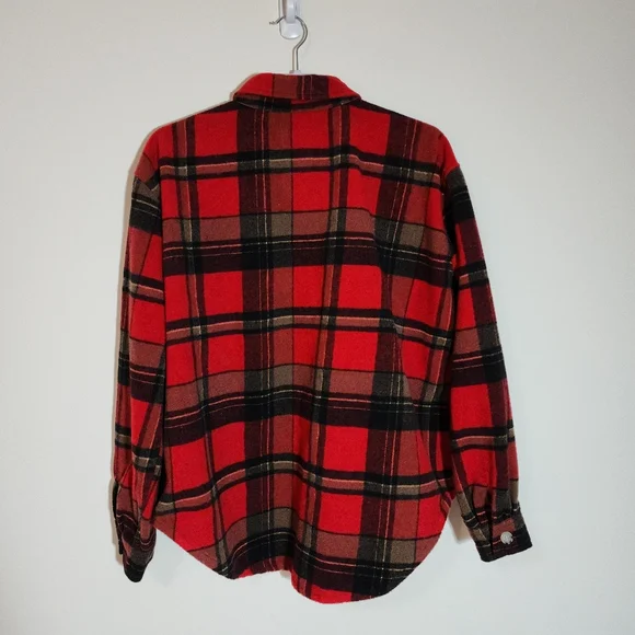 Enjoy Coca-Cola Flannel Lumberjack Shirt Red Black Plaid Wool-Blend Women's Sz L - Picture 2 of 8